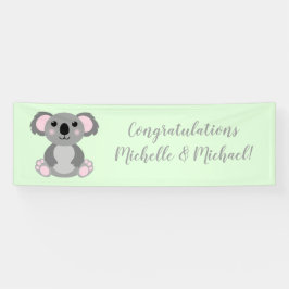 Koala Bear Baby Shower Green Gender Neutral Banner