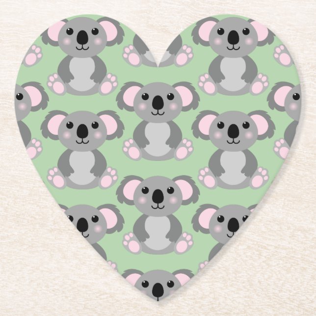 Koala Bear Baby Shower Green Gender Neutral Untersetzer (Vorderseite)