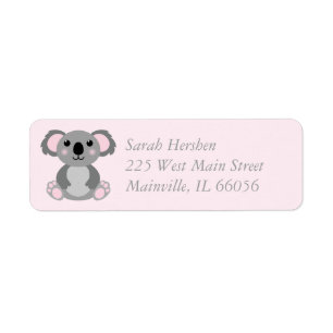 Koala Bear Baby Shower Pink Girl