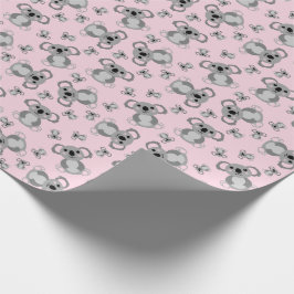 Koala Bear Baby Shower Pink Girl Geschenkpapier