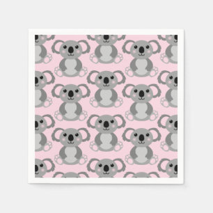 Koala Bear Baby Shower Pink Girl Serviette