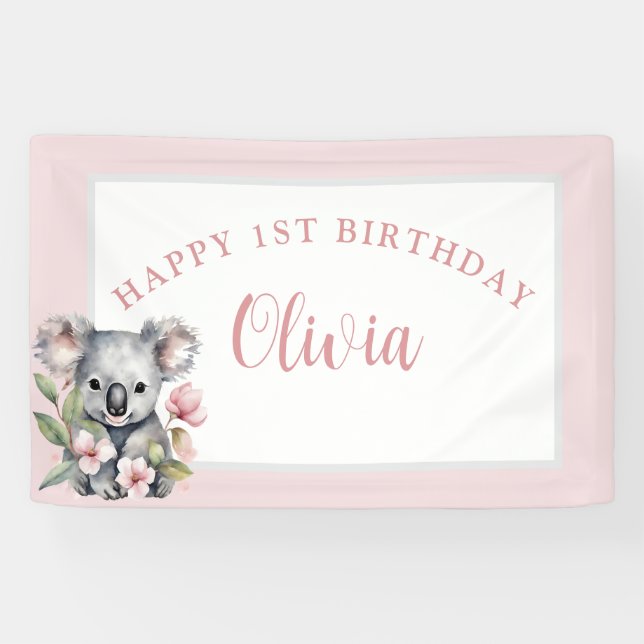 Koala Bear Birthday Banner (Horizontal)