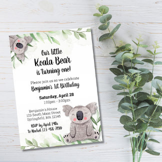 Koala Bear Birthday Einladung