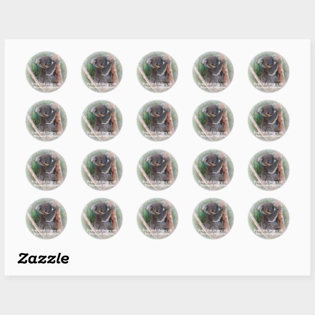 Koala Bear Buchzeichen Sticker (Blatt)