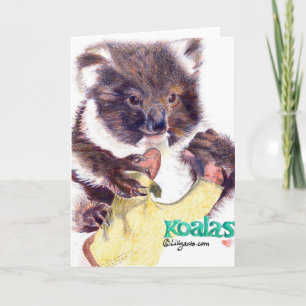 Koala Bear Bunter Stift Gruß und Note Card Karte