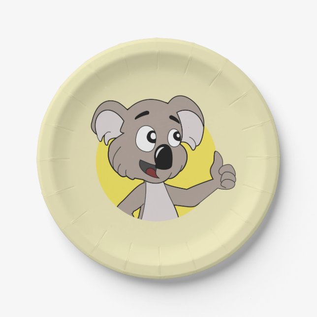 Koala bear cartoon paper plates pappteller (Vorderseite)