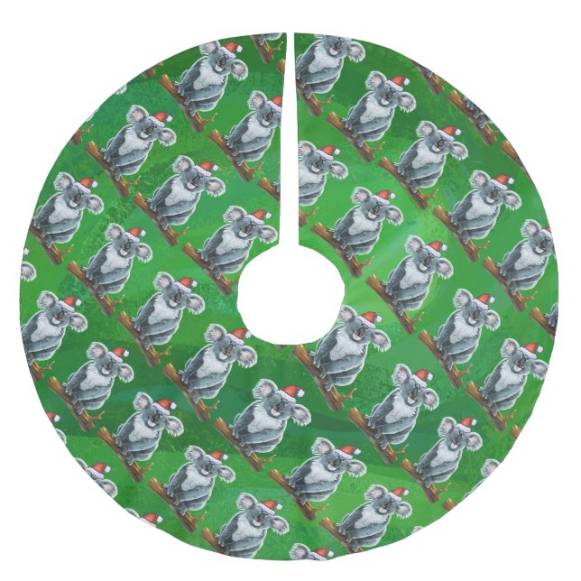 Koala Bear Christmas Polyester Weihnachtsbaumdecke (Vorderseite)