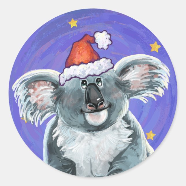 Koala Bear Christmas Runder Aufkleber (Vorderseite)