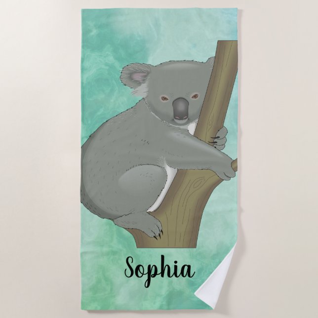Koala Bear Design Beach Handtuch (Vorderseite)