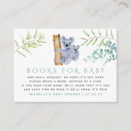 Koala Bear Eucalyptus Blätter Baby Book Request Begleitkarte