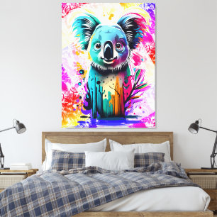 Koala Bear - farbenfrohe Koala Bärenmalerei Leinwanddruck