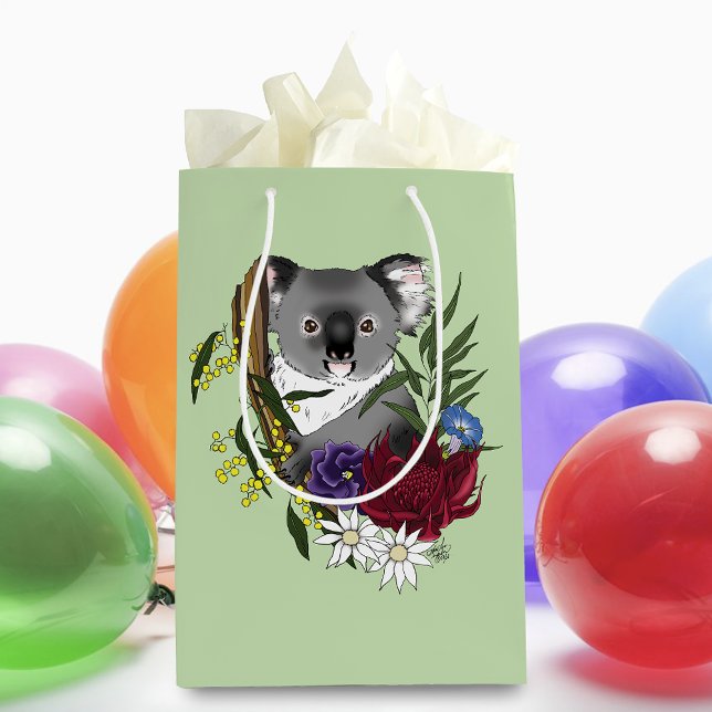 Koala Bear Green Mittlere Geschenktüte (Von Creator hochgeladen)