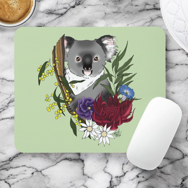 Koala Bear Green Mousepad (Von Creator hochgeladen)