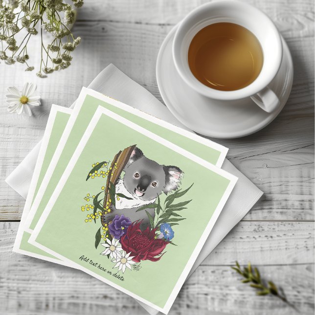 Koala Bear Green Serviette (Von Creator hochgeladen)