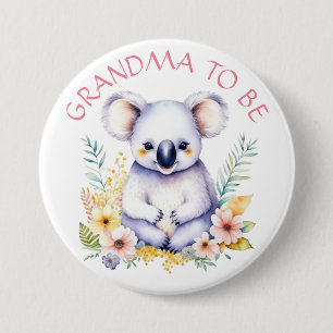 Koala Bear hielt Oma für Babydusche Button