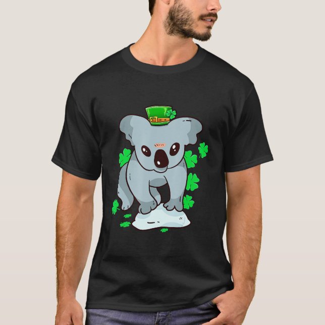 Koala Bear Kleidung Leprechaun Kleeblatt St Patric T-Shirt (Vorderseite)