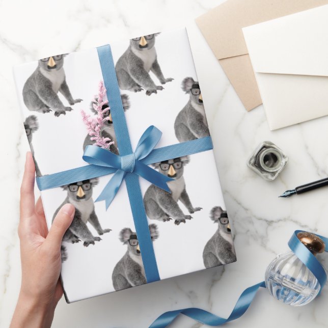 Koala Bear mit Groucho Glasses Geschenkpapier (Schenken)
