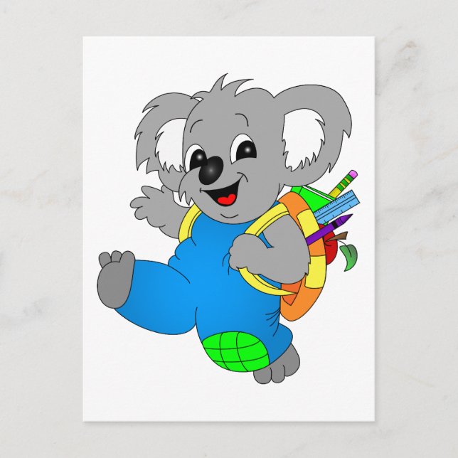 Koala Bear mit Rucksack Postkarte (Vorderseite)
