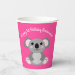 Koala Bear Niedlich Kid Birthday Party Pappbecher<br><div class="desc">Adorable kuschelige Koalabären mit rosa machen ein vollkommenes Geburtstagsthema,  für ein Mädchen,  einen Jungen oder ein Kind,  das diese niedlichen australischen Koalabären Lieben! Ideal für tierliebende Kinder! Auch perfekt für den ersten Geburtstag eines Babys!</div>