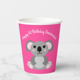 Koala Bear Niedlich Kid Birthday Party Pappbecher