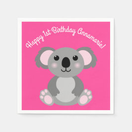 Koala Bear Niedlich Kid Birthday Party Serviette