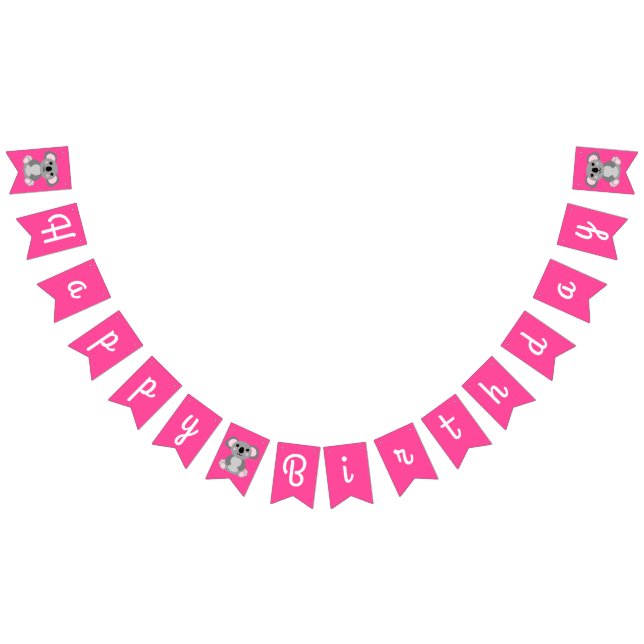 Koala Bear Niedlich Kid Birthday Party Wimpelkette (Alle)