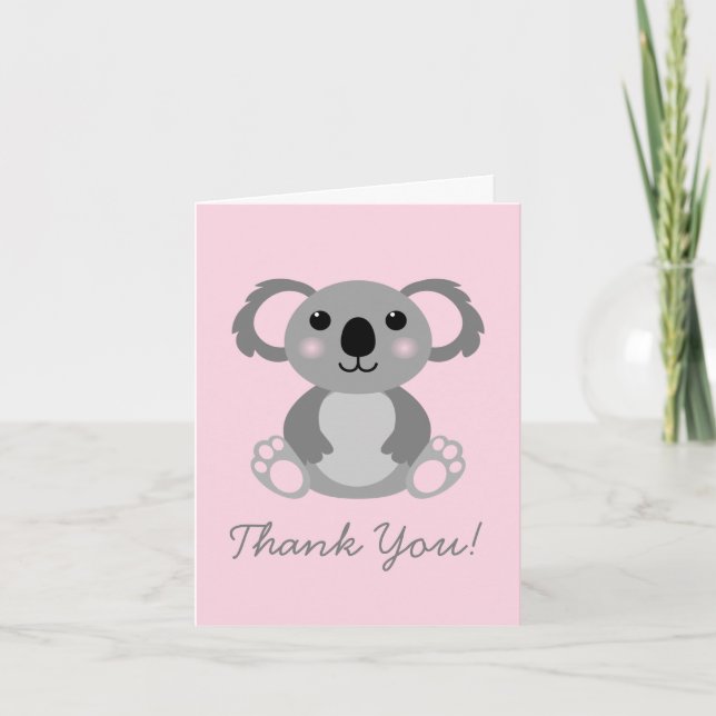 Koala Bear Niedlich Kid's Danke Stationary Cards (Vorderseite)