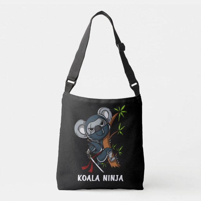 Koala Bear Ninja Samurai Martial Arts Animal Tragetaschen Mit Langen Trägern (Vorderseite)