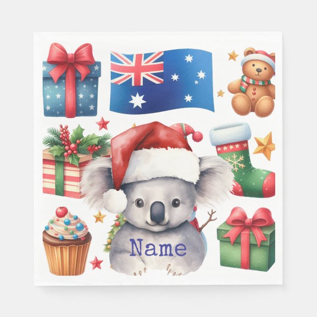 Koala Bear on Australia themed  Serviette (Vorderseite)