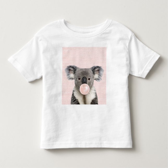 Koala Bear Pink Bubble Kaugummi Kleinkind T-shirt (Vorderseite)
