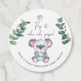 Koala Bear Pop es, wenn sie Pop Baby Dusche Geschenkanhänger