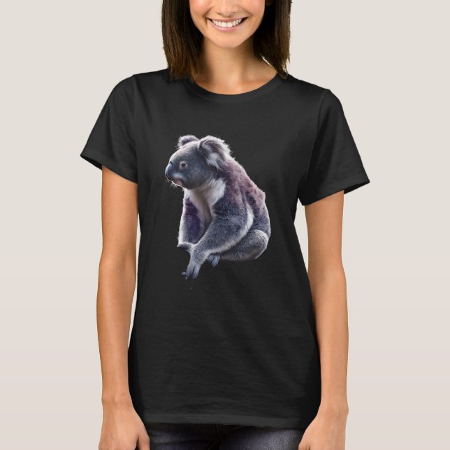 Koala Bear Portrait Artwork Wildlife Tropical Anim T-Shirt (Vorderseite)