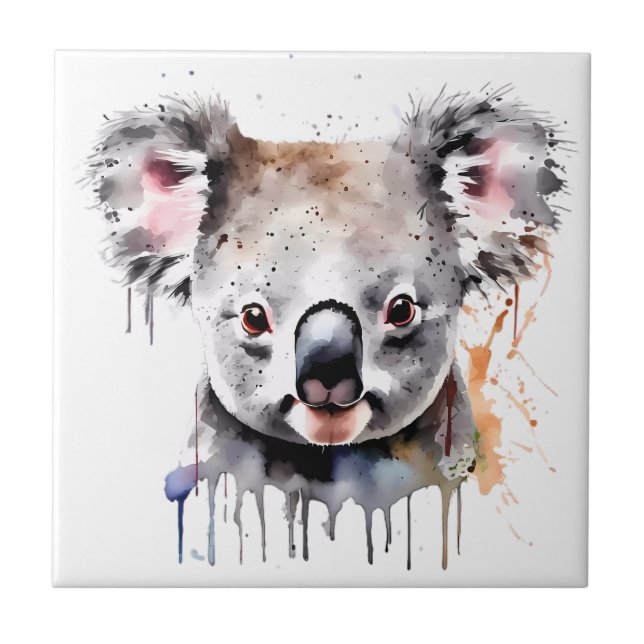 Koala Bear Portrait Fliese (Vorderseite)