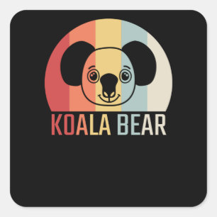 Koala Bear Retro Quadratischer Aufkleber