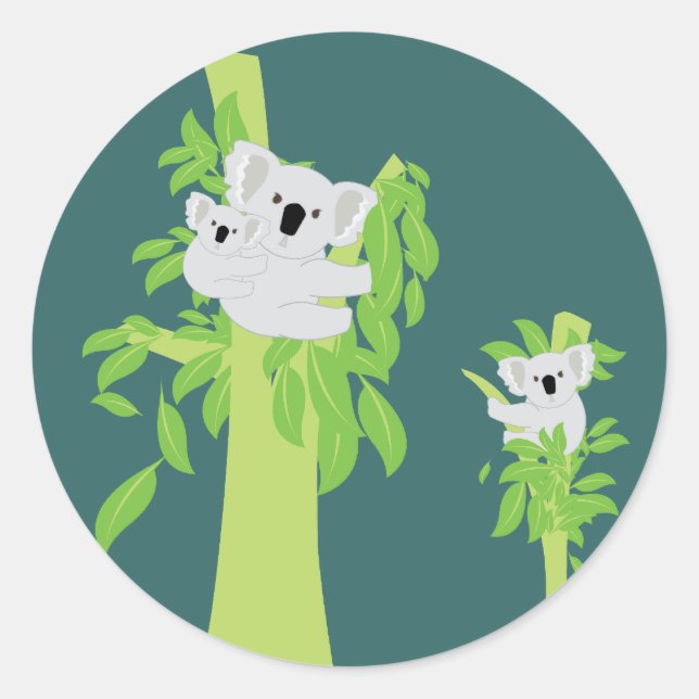 Koala Bear Runder Aufkleber (Vorderseite)