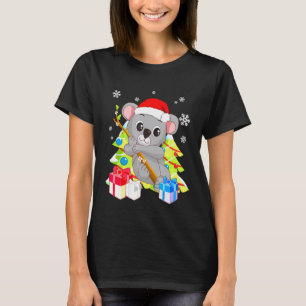 Koala Bear Santa Christmas With Christmas Trees T-Shirt