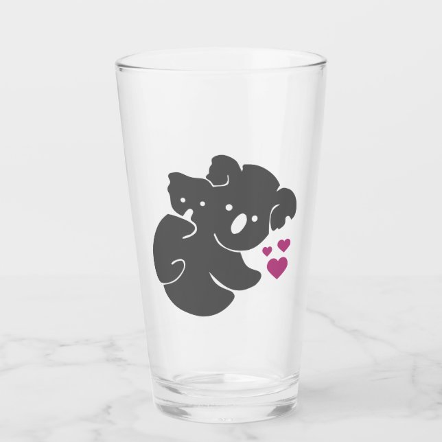 Koala Bear Silhouette Glas (Vorderseite)