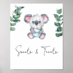 Koala Bear - Süßigkeiten und Leckereien Babydusche Poster
