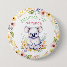 Koala Bear Themed Birthday Girl Personalisiert