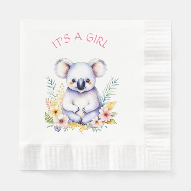 Koala Bear Themenzeit für Kinderdusche Serviette (Vorderseite)