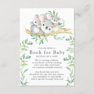 Koala Bear Twins Baby Showbook for Baby Card Begleitkarte