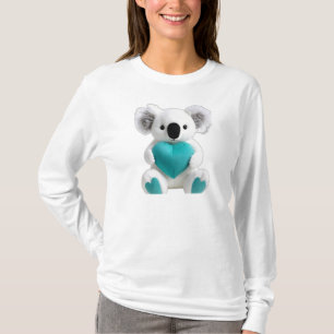 Koala Bear umarmt Aquamarines Herz T-Shirt