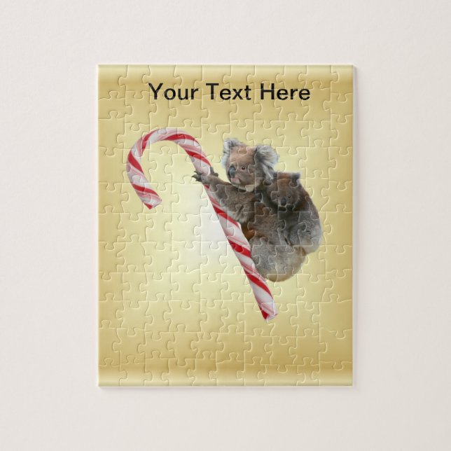 Koala Bear und Joey Cub Candy Cane Puzzle (Vertikal)