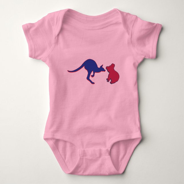Koala Bear und Kangaroo Baby Strampler (Vorderseite)
