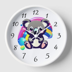 Koala Bear und Regenbogen Uhr