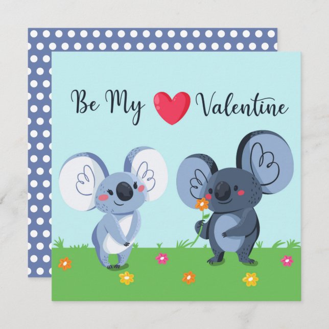 Koala Bear Valentine's Card (Vorne/Hinten)