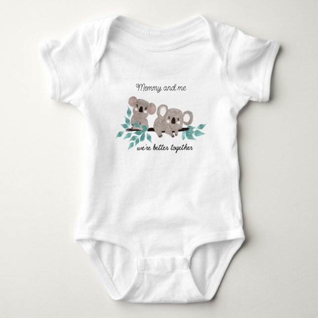 Koala Bear Water Color Baby Body Anzug Baby Strampler (Vorderseite)