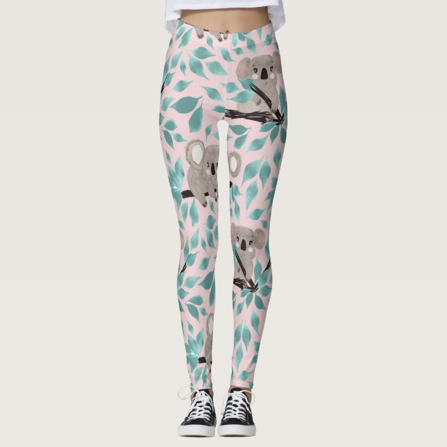 Koala Bear Water Color Leggings (Vorderseite)