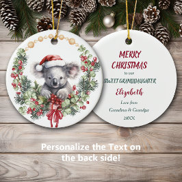 Koala Bear Wreath Grandtochter Weihnachten Keramik Ornament