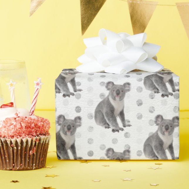 Koala Bears auf Polka Dots Geschenkpapier (Geburtstagsparty)